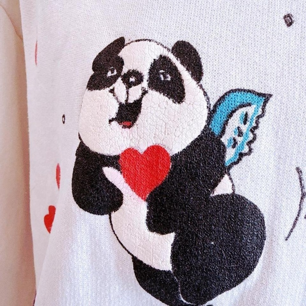 Vintage 80s panda sweatshirt . - Picture 4 of 5